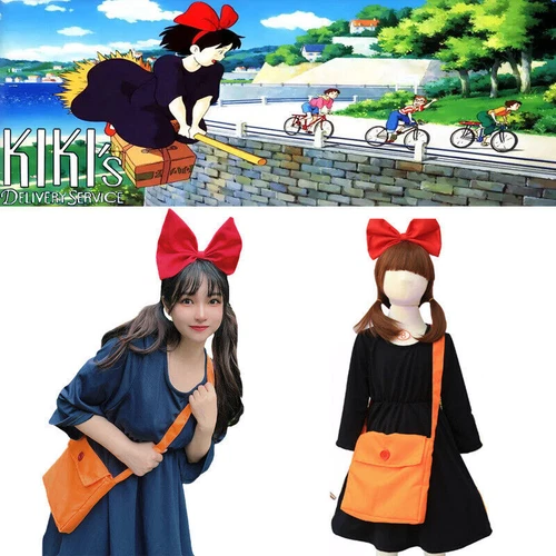 Anime Kiki's Delivery Service Kiki Uniform Made Cosplay Costume Dress Hairband - Picture 1 of 20