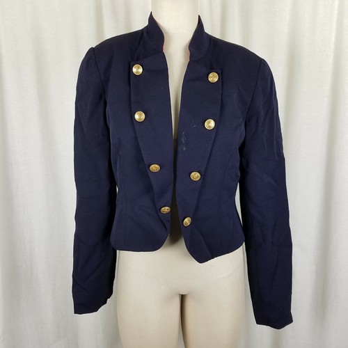 Bicci Florine Wachter Cropped Military Marching Band Jacket Blazer Womens 10 USA - 第 1/7 張圖片