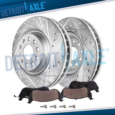 Front Drilled Brake Rotor Pad for Audi A3 Quattro S3 Volkswagen Golf R GTI Jetta