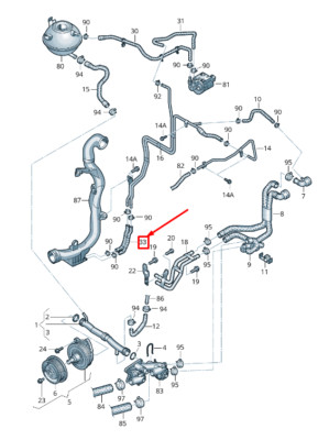 NEW VW CC 35 ENGINE COOLANT HOSE 3AA122447D ORIGINAL