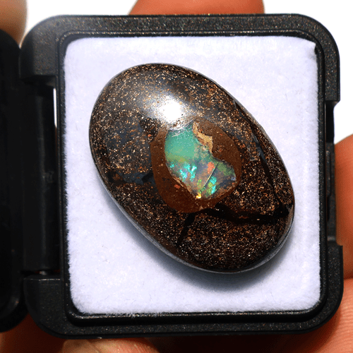 Piedra preciosa suelta cabujón ovalado de alta calidad de ópalo de roca natural de 42 quilates 28,7 x 19 x 8 mm - Imagen 8 de 9