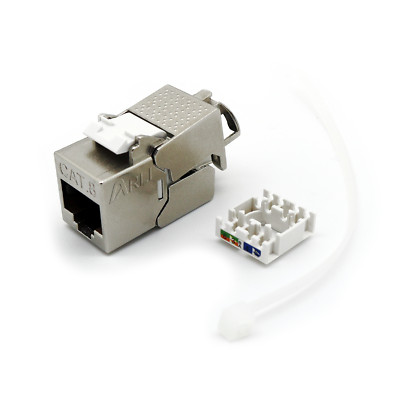 Keystone Cat8.1 RJ45 Jack Modul STP Cat8 Netzwerk Buchse Metall werkzeuglos