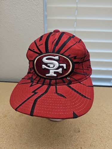 RARE VTG 1990s San Francisco 49ers NFL Shockwave Starter Hat Red Black