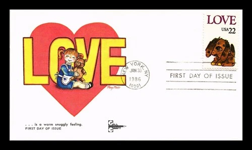 US COVER PUPPY LOVE FIRST DAY ISSUE GILL CRAFT CACHET