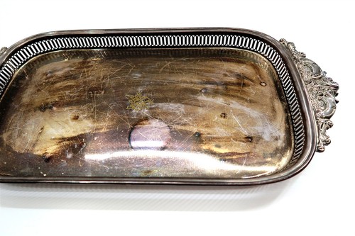 Vintage Wallace Silversmiths ANHEUSER-BUSCH Silver Plate Serving Tray 24" Long - Picture 4 of 8