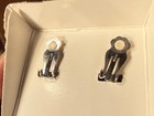 Farrah Fawcett Vintage Long Large Dangle Clear Rhinestone Clip On Earrings — photo 4