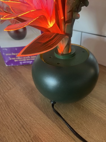 Lámpara Flor Fibra Óptica Vintage Luz Cambio Color Rosa Kitsch Box Premier - Imagen 6 de 7
