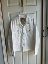 NWT Men’s Levi’s White Denim Jacket Trucker Long Sleeve Ivory $90 Size XL