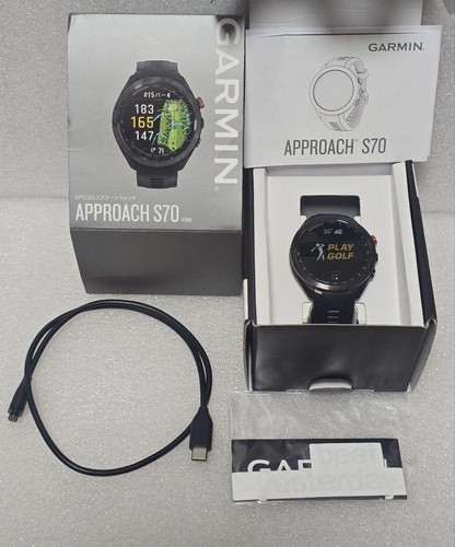 Garmin Approach S70 47mm GPS Golf Smartwatch AMOLED, Charger, Box - Excellent - Picture 3 of 7