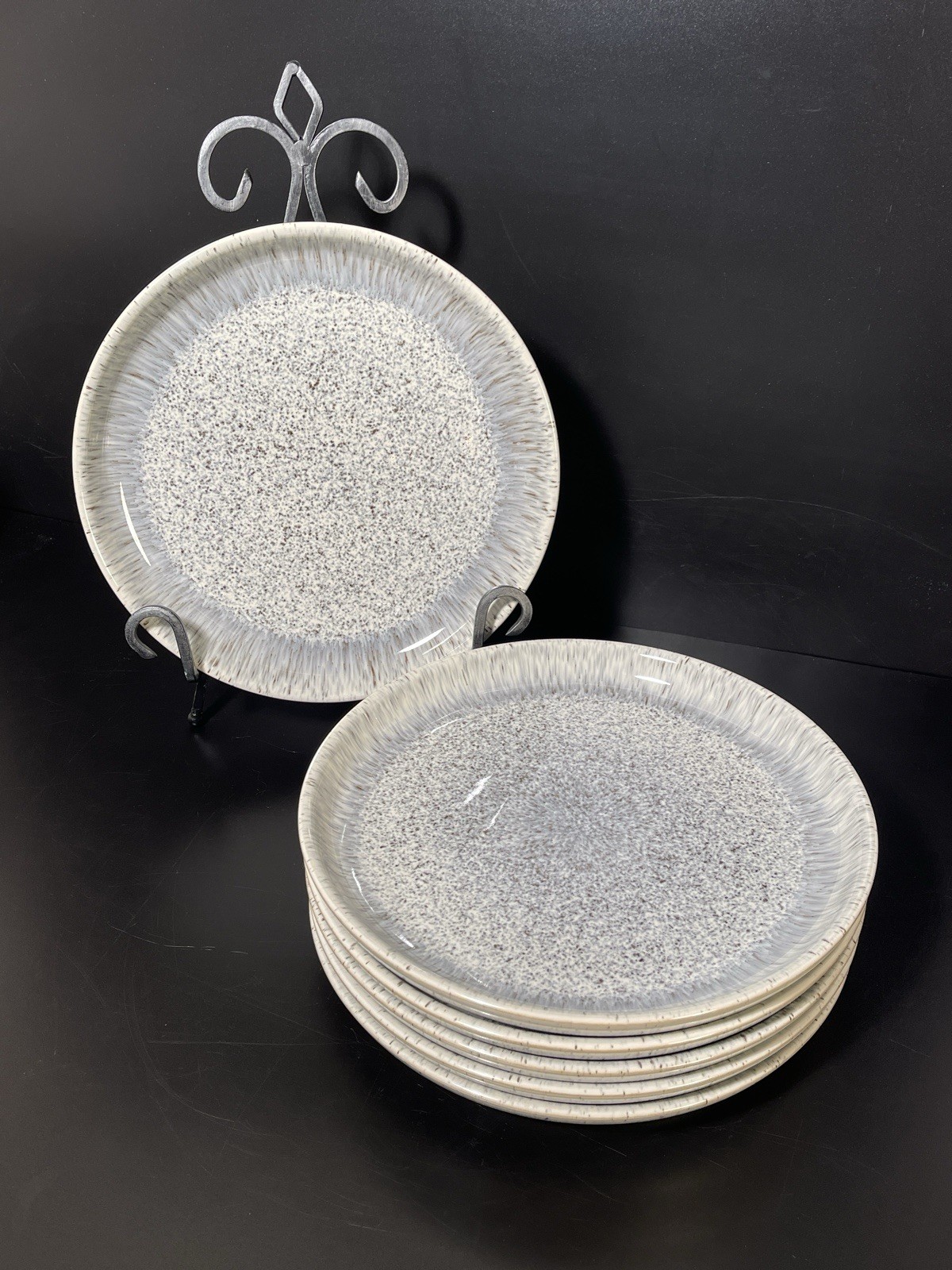 6 Denby Pottery HALO SPECKLE Dinner Plates - 10 1/4" - Set of Six