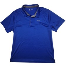 Under Armour Mens 2XL Royal Blue Loose Fit Performance Golf Polo Shirt