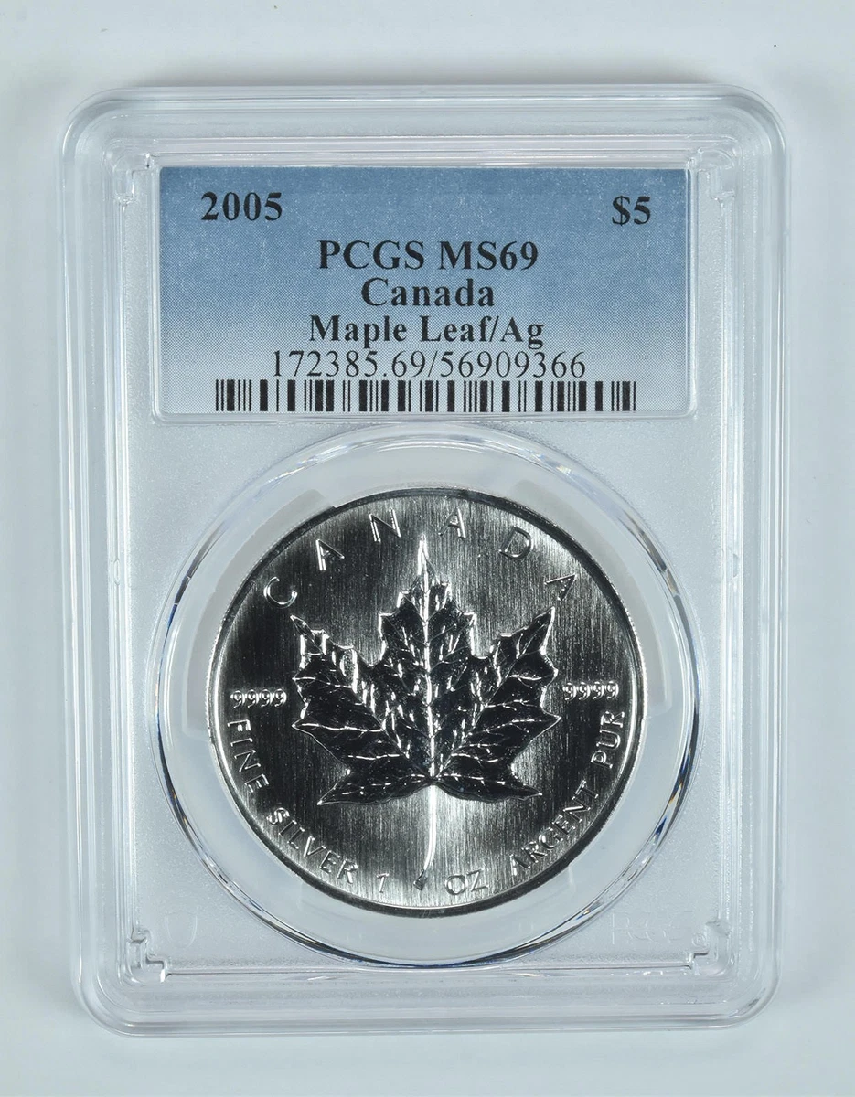 Canadian Maple Leaf Business PCGS Certified Silver Bullion Coins