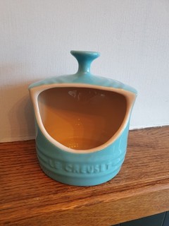 ✨️ Le Creuset Light Blue Turquoise Salt Pig Vintage Discontinued Rare ✨️