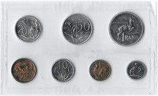 1987 SOUTH AFRICA COIN SET 7 x OLD AFRICAN COINS SAM MINT RAND & CENTS A-UNC