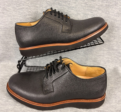 Samuel Hubbard Highlanders Oxfords Mens 8 Wide Black Pebbled Leather Casual