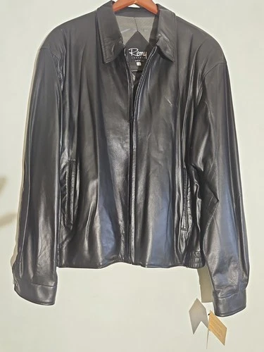 New With Tag Remy Lambskin Black Leather Jacket Mens Sz 48 BUTTER SOFT! VeryNice image 23