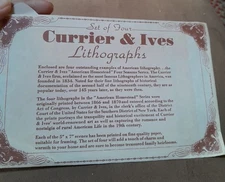 Set of 4 Currier and Ives American Homestead Lithographs Four Seasons Framed 5x7