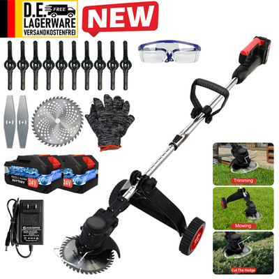Rasentrimmer Trimmer Motorsense Akku Grasschneider Freischneider mit 2 Akuu DE