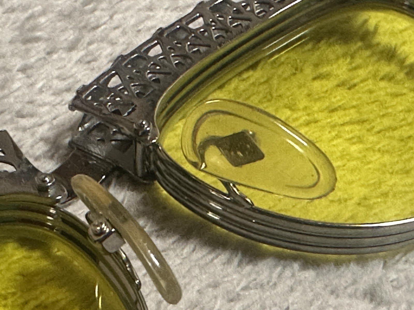 Vtg Jean Paul Gaultier 56-0171 Eiffel Tower Silver Sunglasses Yellow Lens image 10