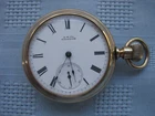 Antique Waltham 16s 15j Pocket Watch in Gold Plated Salesman's Display Case