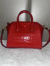 Givenchy Antigona Small Leather Handbag 2way Shoulder Bag Red Italy Used