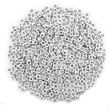 600PCS 6x6mm Square Acrylic Letter Beads O for Friendship Bracelets Je