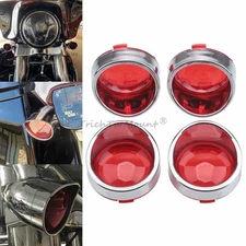 4PCS Red Lens motorcycle Turn Signal Covers Visors Bezels For Harley Sportater