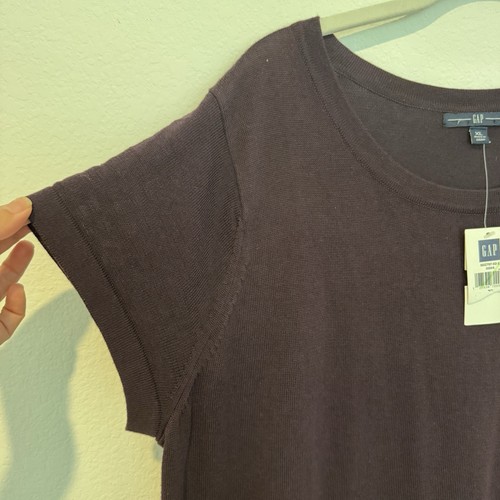 Gap Woman's Purple Wool Blend Short Sleeve Sweater Dress Size XL - Picture 2 of 8