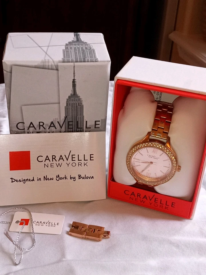 Reloj pulsera Caravelle New York oro rosa para mujer 44L125 Foto 2 de 4