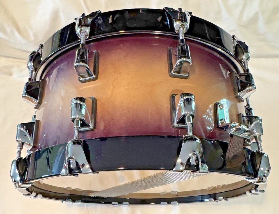 Tambor de aro de madera de abedul de estudio Taye 14"x7" NUEVO - ráfaga negra natural con estuche Foto 4 de 4