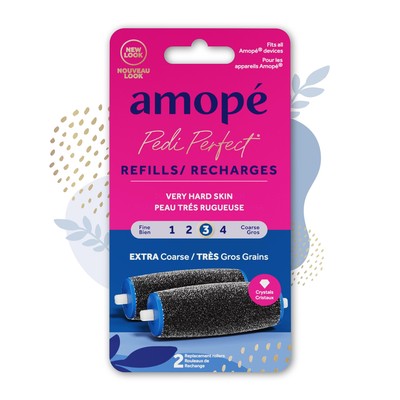 Amope Pedi Perfect Electronic Foot File Refills, Extra Coarse Rollers for Feet,