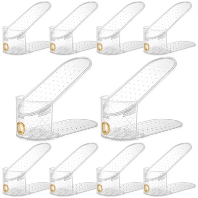 10 Pcs Shoe Slots，Double Layer Shoe Slot Organizer, 2 Levels Adjustable Shoe ...
