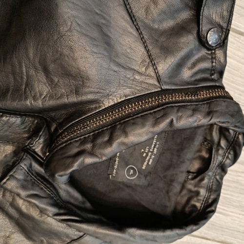 Allsaints Spitalfields Densig Bomber Black Leather Jacket Shirt Mens Size XL - Picture 6 of 15