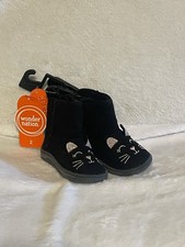 Wonder Nation Black Cat Boots Infant Size 2 NWT