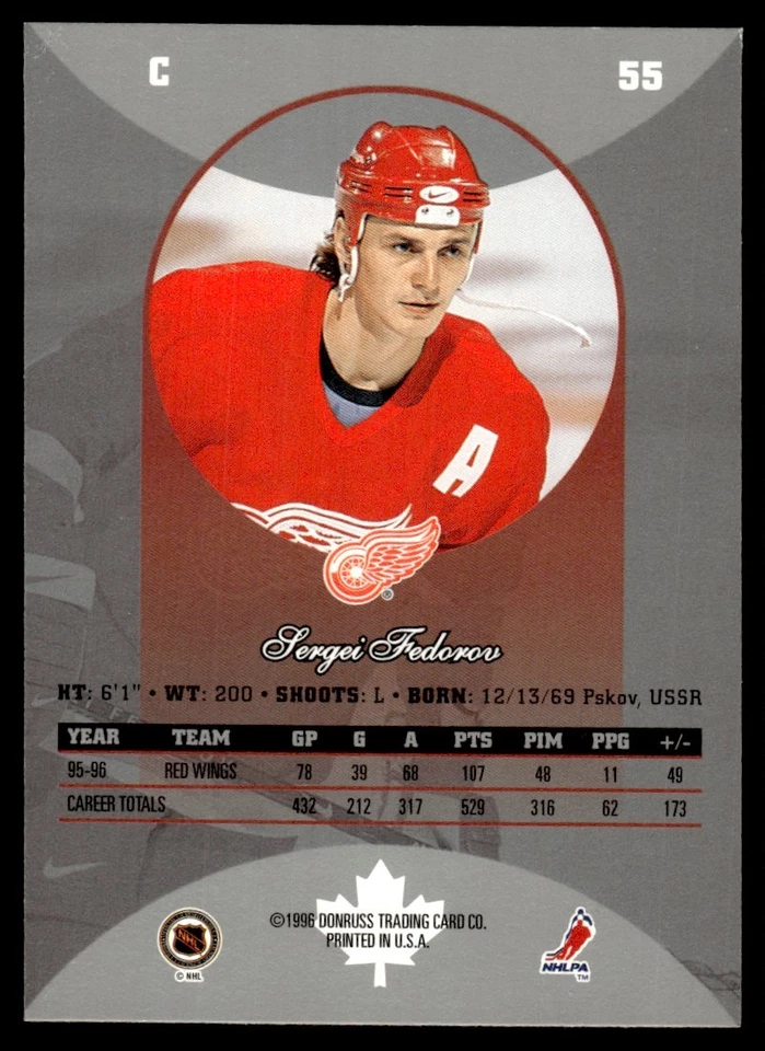 1996-97 Donruss Canadian Ice #55 Sergei Fedorov Detroit Red Wings - Image 2 of 2