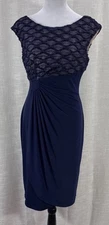 Connected Apparel Women's Navy Blue Dress Size 6 Cocktail Business Evening