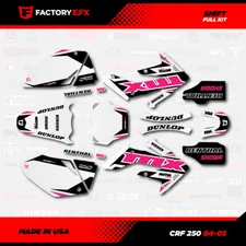 White & Pink Shift Racing Graphics kit fits Honda Crf250 04-05 Crf 250 Decal