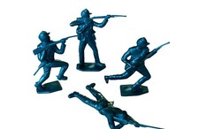 MPC cowboy western toy soldiers army men lot vtg west 1960s marx Blue Civil War