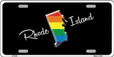 Rhode Island Rainbow Metal Novelty License Plate Frame Tag Sign Car Truck Home