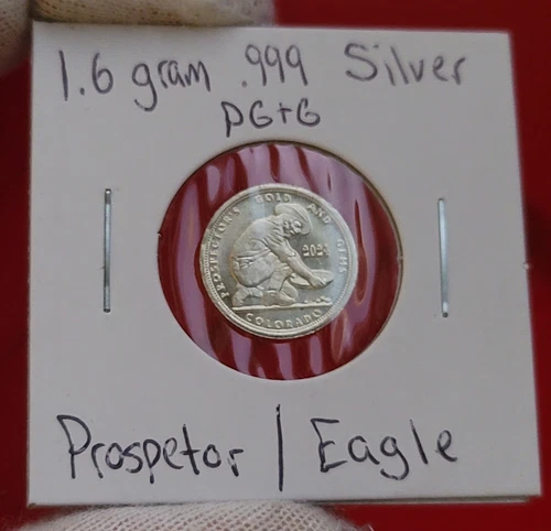 PG&G Prospector / Eagle - 1.5 Gram (1/20oz) .999 Fine SILVER Mini Round Coin