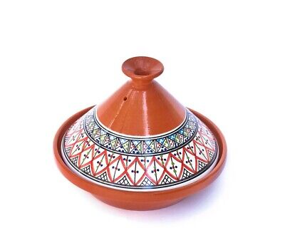Handmade, Hand-painted Classic Red Ceramic 10 Tagine Cooking Pot