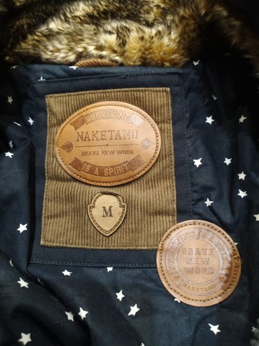 Naketano Damen warme Winterjacke Gr. M blau Reißverschluss großer Kragen - Bild 3 von 13