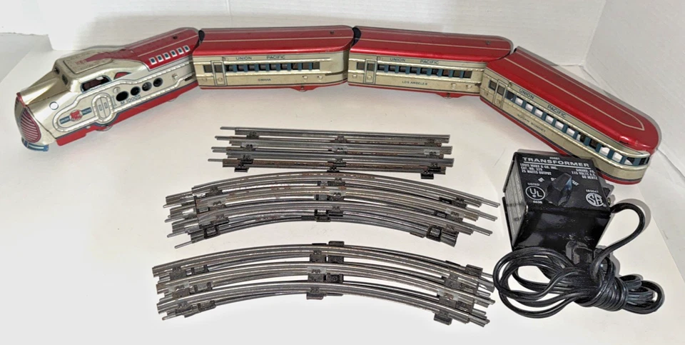 NICE 1930'S MARX M10005 TIN LITHO #7674 STREAMLINE ELECTRICAL TRAIN SET OB - Image 3 of 4