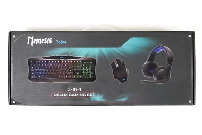 Nemesis By Ollee 3-in-1 Delux Gaming Set Keyboard Headset and Mouse