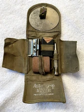 WWI ANTIQUE 1912? AUTO STROP Safety Razor 6 pc Set PROPERTY OF U.S. ARMY
