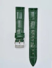 Genuine Soft Leather Watch Band Strap For CHOPARD Green Black With Buckle