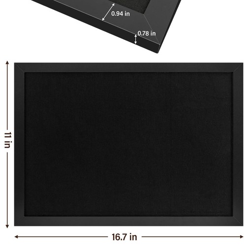 Black Cork Board Bulletin Board 16.7" X 11", Small Linen Corkboards with Fram... - Picture 6 of 6