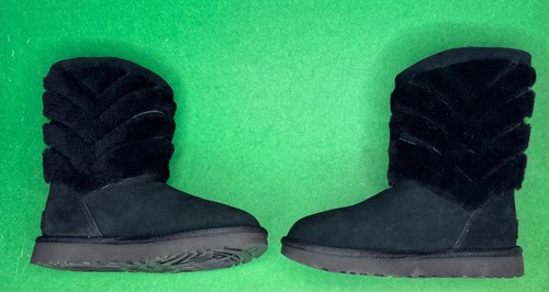 UGG AUSTRALIA TANIA BLACK SHORT WOMEN'S SHEEPSKIN & SUEDE BOOT NEW US SIZE 5 - Picture 11 of 13