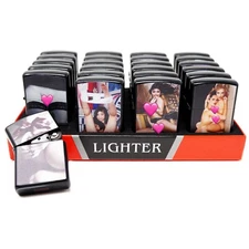Naked Girl 24 PCs Mix Design Wind Proof Oil Lighters - Pack of 24