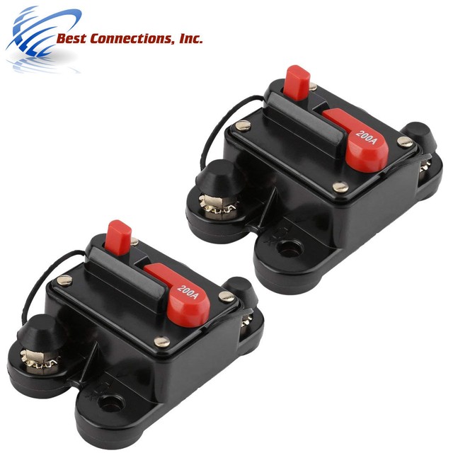2 Pcs Inline Circuit Breaker 200 Amp 12 Volt 24 Volt Marine Car